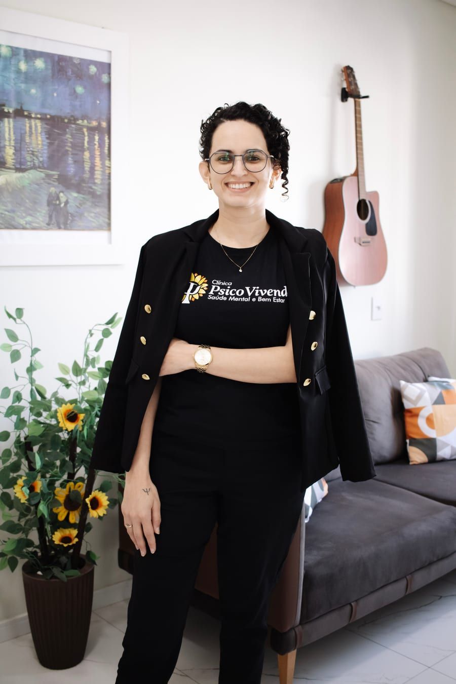 Aline Vicente, neuropsicóloga, em seu consultório na Clínica PsicoVivendo